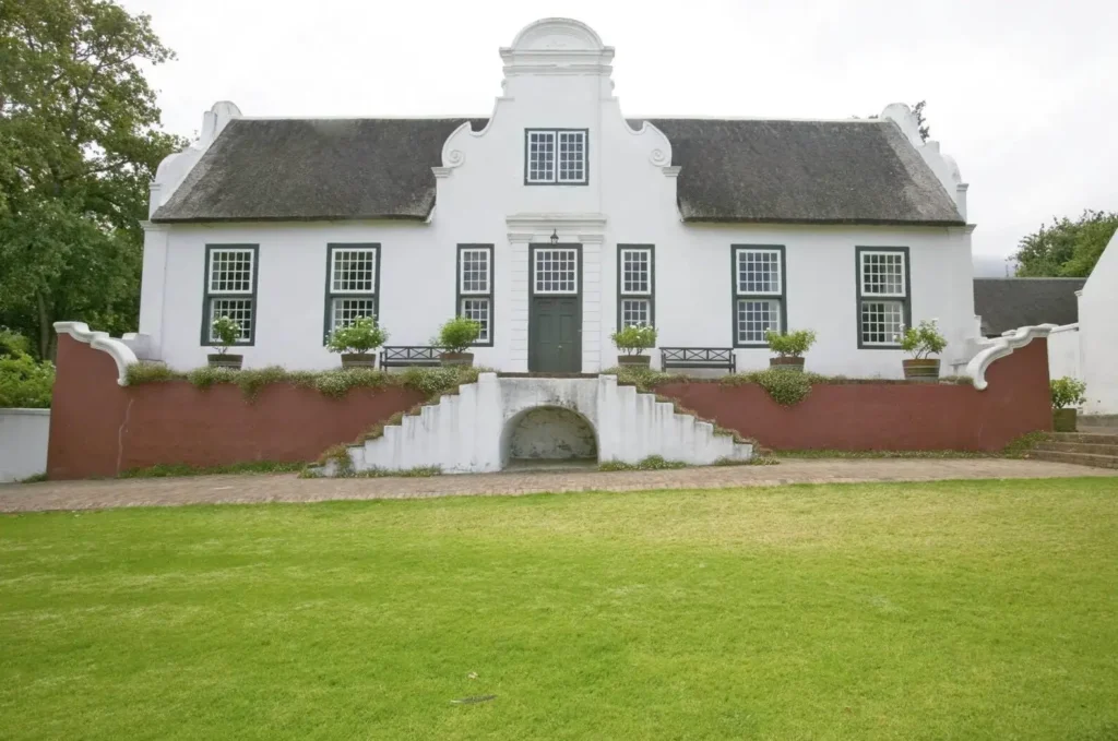Historic Cape Dutch architecture in Stellenbosch showcases South Africa's rich cultural heritage