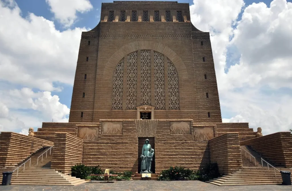 The massive granite Voortrekker Monument in Pretoria, a significant landmark in one of the historic cities in South Africa.